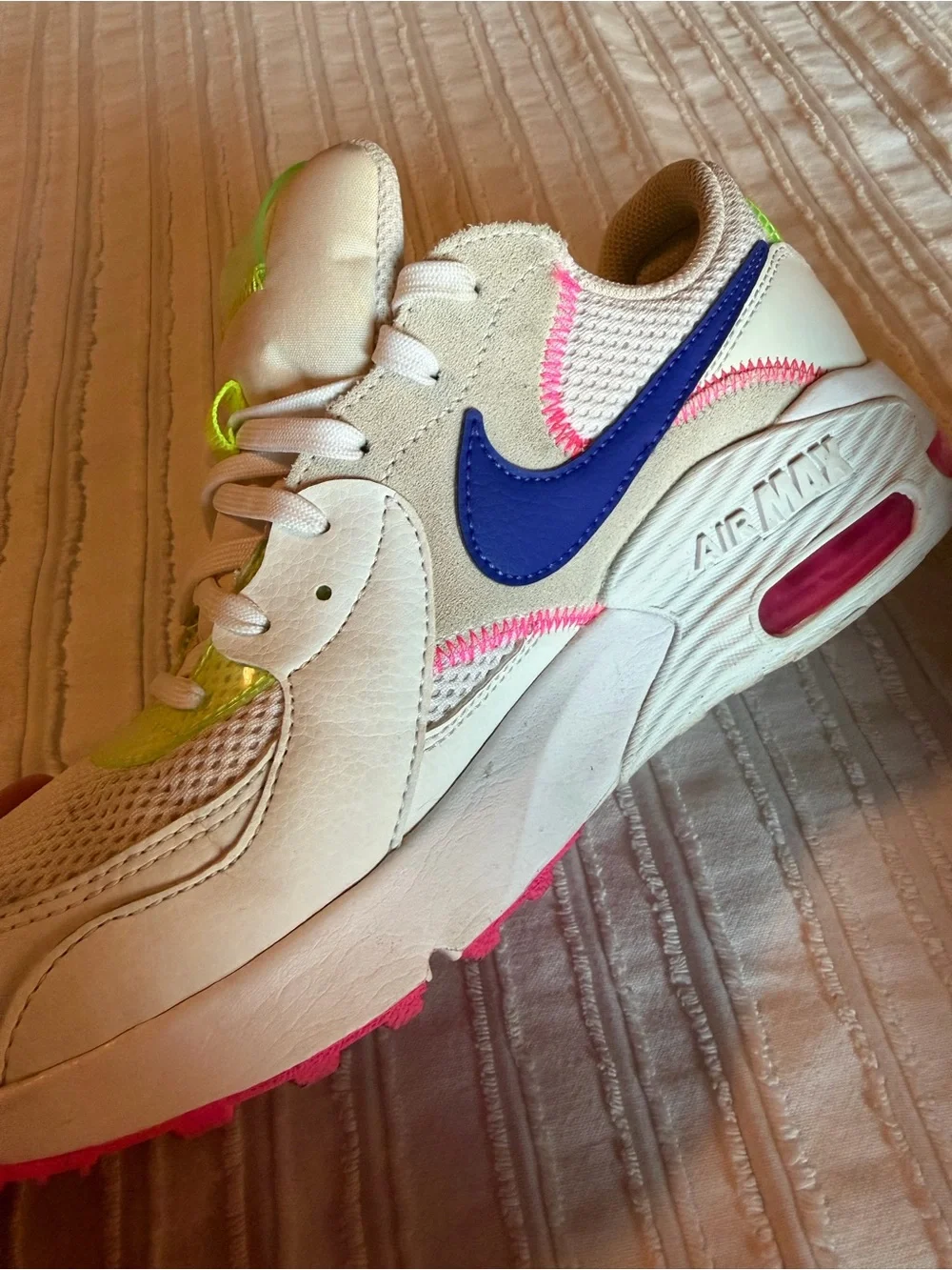 Nike Sneakers with Purple swoosh and Neon Accents